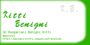kitti benigni business card